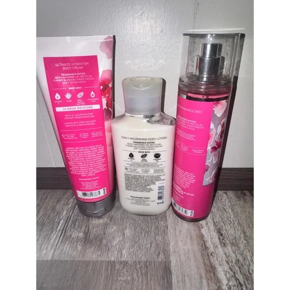 Bath&Body Works Cherry Blossom Hydration Body Cream Fragrance Mist Lotion Set - Picture 4 of 5